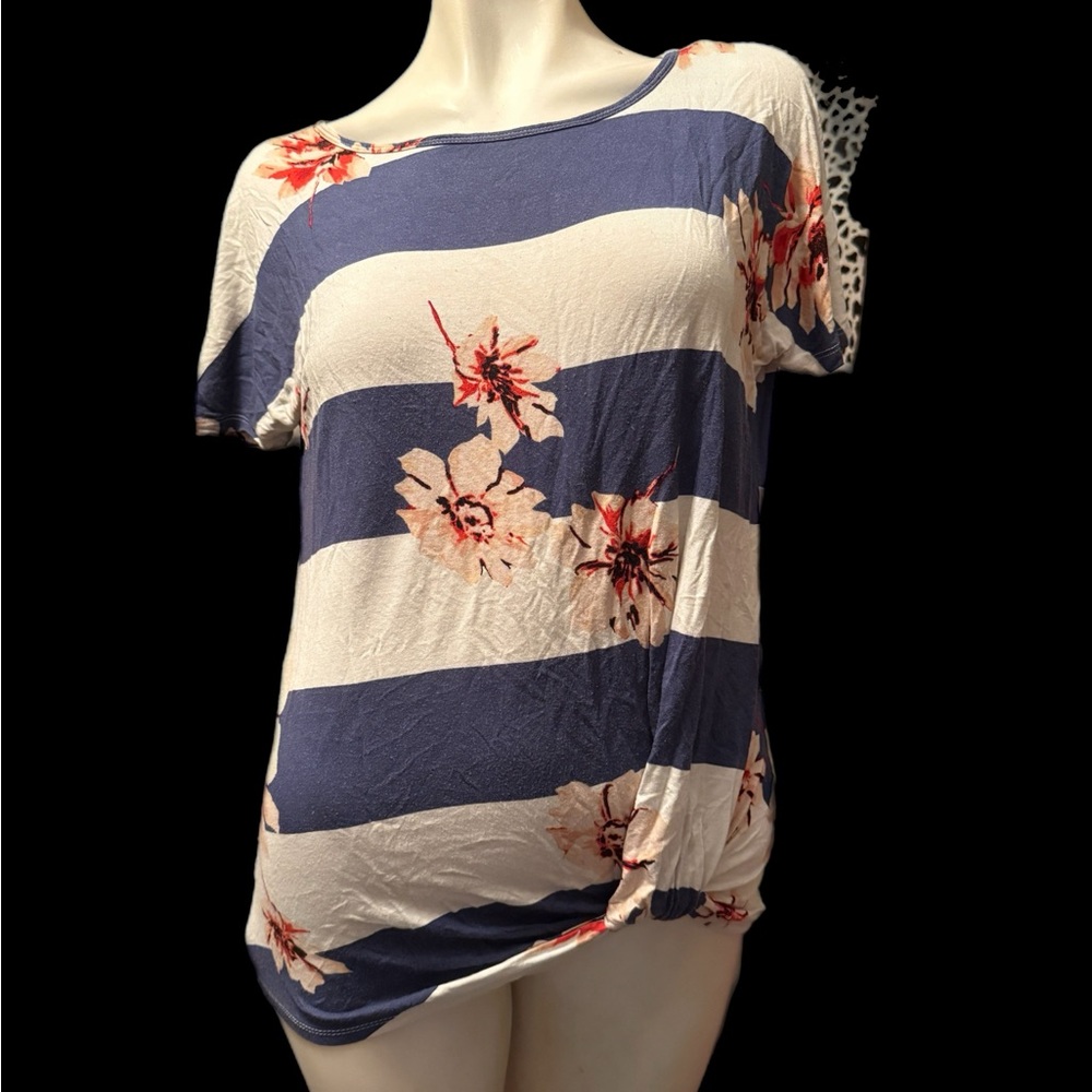 24/7 Floral Striped Women's Top